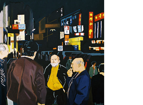 Männer vor dem Hotel